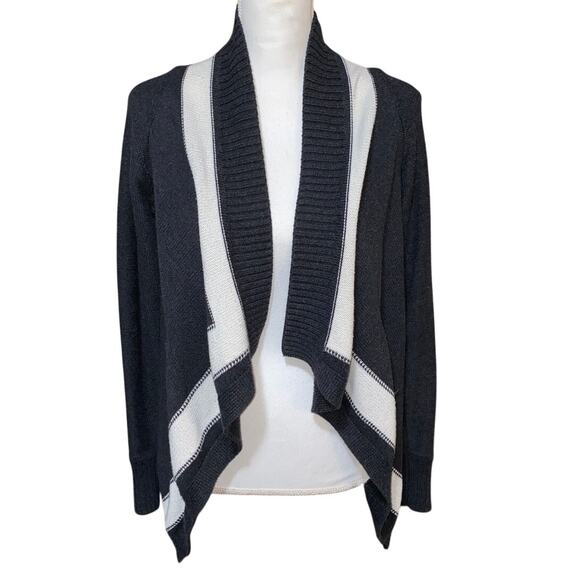 Calvin Klein Women's Knit Open Front Cardigan XS Preppy Pockets Long Sleeve Gray - Picture 1 of 11